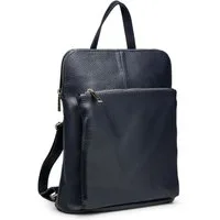 Caspar Schultertasche 2in1 Damen Leder Backpack in 2 Größen - PREMIUM LINE - Modell No.826, casual, leicht & unempfindlich - 100% Echtleder - Handmade in Italy