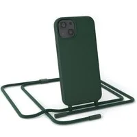 EAZY CASE Handykette Runde Kette für Apple iPhone 13 6,1 Zoll, Handykette zum Umhängen Slim Phone Chain Festivalbag Smartphone Grün