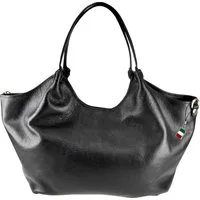 FLORENCE Handtasche Florence Damen Handtasche, Schultertasche (Handtasche), Damen Leder Handtasche, Schultertasche, schwarz ca. 47cm