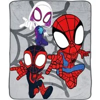 Kinderdecke Marvel Spidey 130 x 150 cm, MARVEL, mit Miles Morales & Ghost ESider Gwen