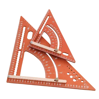 Adjustable Aluminum Alloy Triangle Ruler Multi-Functional Protractor Angle Measuring Tool Laser Engraved Scale Circle Dr