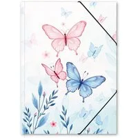 itenga Organisationsmappe itenga Gummizugmappe Sammelmappe Zeichenmappe A4 Motiv Schmetterling E