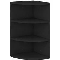 Mein-Regal Standregal CORNER 60, Schwarz Eckregal 30x30x60 cm Holz 3 Fächer Deko Bücherregal Wandregal
