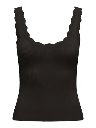 JDY - JDYNANNA S/L SCALLOP EDGE TOP KNT NOOS Chocolate Torte - Gr. - S