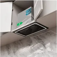 CIARRA Unterbauhaube 52 cm Einbauhaube 460 m³/h Abluft & Umluft 3 Stufen VM5931C 52 cm Einbauhaube 460 m³/h Abluft & Umluft 3 Stufen VM5931C, Dunstabzugshaube Touch & Handgesten-Steuerung 360° Ambientebeleuchtung