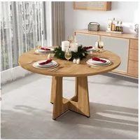 BBWL Esstisch für 4–6 Personen, stabiler Küchentisch Esszimmertisch, Modularer runder Esstisch 120 cm aus MDF