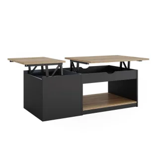 Vicco Couchtisch, Schwarz, Holzwerkstoff, Rechteckig,Rechteckig, 55x54x110 cm, Wohnzimmer, Wohnzimmertische, Couchtische