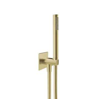 Herzbach spa ix pvd Wannen-Set eckig Brauseanschlussbogen 70 stab bs 160 brass, Brass Steel, 21.9145 21.914500.2.41