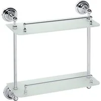 BRILLANTBAD® Duschregal BETRO CHROM Glasregal Messing Glas Chrom für Bad & Küche >> Bohren