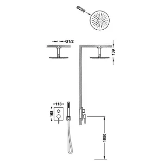 Tres Bausatz 2 Wege Unterputz Einhebelmischer Rapid box für die Dusche , 06238003 06238003