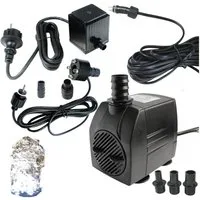 Arnusa Springbrunnenpumpe mit LED Quellsteinbeleuchtung Wasserpumpe Bachlaufpumpe 12V, Pumpe für Wasserspiele