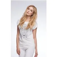 Passioni Kurzarmshirt T-Shirt mit Tiger-Strassmotiv