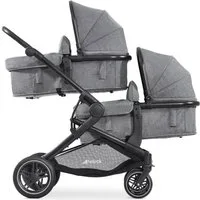 Hauck Geschwisterwagen Atlantic Twin, melange grey, mit schwenk- und feststellbaren Vorderrädern