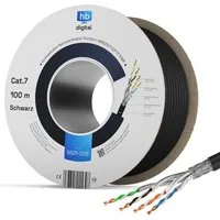 HB-DIGITAL Kabel CAT 7 Outdoor AWG23 Netzwerkkabel, Netzwerkstecker, (10000 cm), Premium Qualität mit Ø 7,2mm Außendurchmesser