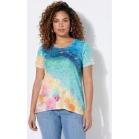 Angel of Style T-Shirt Longshirt A-Linie Glitzersteinchen Strandmotiv