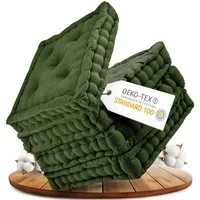 Gräfenstayn Sitzkissen 4er Set 40x40 cm mit 8 cm Polsterung aus 100 % Baumwolle -, robustes Sitzkissen für Indoor & Outdoor, bequemes Bodenkissen