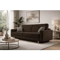 MOEBLO Schlafsofa CALIFORNIA, Sofa aus Samtstoff Couch für Wohnzimmer Sofagarnitur Polstersofa Wohnlandschaft Velours 230x96x97cm, mit Bettkasten und Schlaffunktion