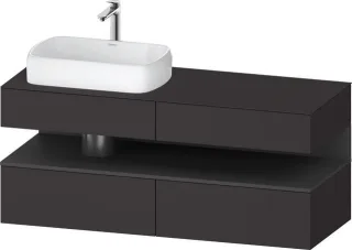 Duravit Qatego Konsolenwaschtischunterbau wandhängend Graphit Supermatt 1400x550x600 mm - QA47650498 QA4765049800000