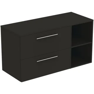 Ideal Standard Möbel-Set 120cm i.life B 2 Auszüge 2 off.Fächer Gr.Chrom Carbongrau matt, T5757NV T5757NV