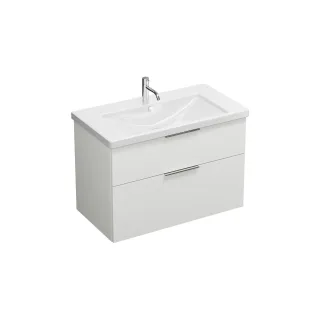 Burgbad Keramik Waschtisch-Set Eqio Weiß Hochglanz/Alpinweiss, SEYQ093F2009C0001 SEYQ093F2009C0001