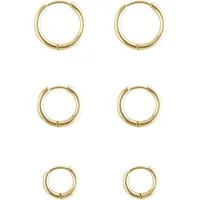 Next Paar Creolen Wasserdichte Huggie Edelstahl-Creolen, 3er-Pack (3-tlg)