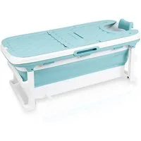 Clanmacy Badewanne Faltbare Badewanne Erwachsene Klappbadewanne blau 128cm