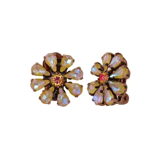 konplott - Ohrstecker - Twisted Blossom gelb/pink
