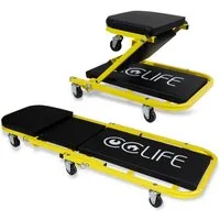 CCLIFE Transportroller Werkstatt Rollbrett 2in1 KFZ Werkstatthocker Montageliege bis 150kg