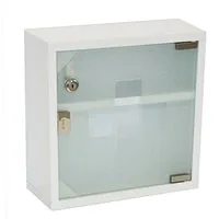 style home Medizinschrank abschließbare Arzneischrank Erste Hilfe Schrank aus Stahl,mit 2 Schlüsseln, Weiß, 2 Fächer (30ⅹ30ⅹ12 cm)