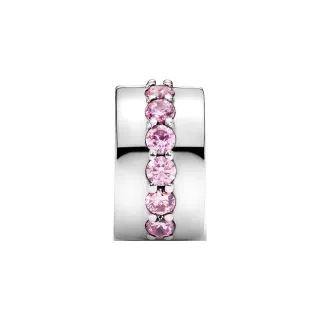 Pandora Charm Moments Rosafarbene funkelnde Linie Clip 791972PCZ