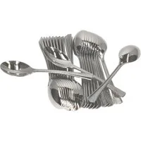 MamboCat Besteck-Set 25er Set Reflections Plastik Löffel in Metall-Optik Einweglöffel, Kunststoff