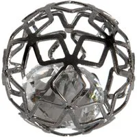Eurosand Streudeko DIAMANT IM METALLGITTER. 2cm/2,8cm. KUGEL. 6 Stück. SCHWARZ