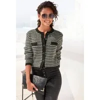 LASCANA Strickjacke mit Karomuster, markante Knopfleiste, casual-chic