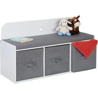 relaxdays Sitzbank Kinderbank mit Stauraum (4-St)