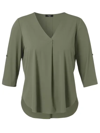 Frapp - T-Shirt V-Ausschnitt 3/4 Arm green - Gr. - 50