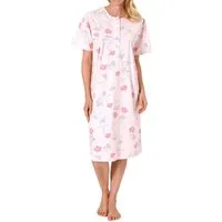 Normann Nachthemd Elegantes frauliches Damen kurzarm Nachthemd mit Knopfleiste am Hals