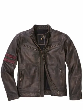 Mey & Edlich Herren Buffalo-Bikerjacke Braun Obermaterial: Büffelleder