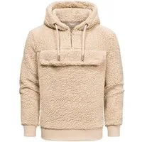 Amaci&Sons Kapuzenpullover RUXTON Windbreaker mit Teddyfell Herren Teddy Sweatjacke Plüsch Hoodie Pullover Windbreaker