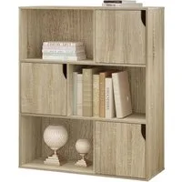 EUGAD Bücherregal, 1-tlg., Würfelregal mit Türen aus Holzwerkstoff
