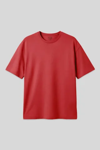 Oversized Baumwollmix Rundhals-T-Shirt