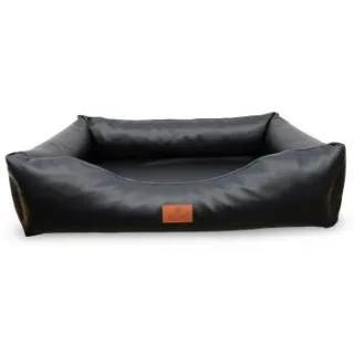 Petliving orthopädisches Hundebett Luke aus Kunstleder schwarz XL