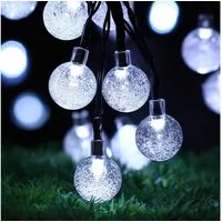 Rosnek LED-Lichterkette Lichterkette Außen Solar, Solar Lichterkette Aussen Kristall Kugeln, 5/9M Wasserdicht LED Solarlichterkette für Garten, Party, Weihnachten
