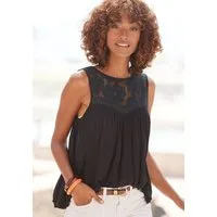 Buffalo Crepebluse mit Spitzeneinsatz, Blusentop, Boho-Style