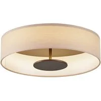 Qazqa Deckenleuchte Bredow, LED fest integriert, Extra-Warmweiß, QAZQA Deckenleuchte, integrated, Weiß, Textil, Modern