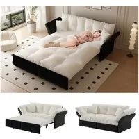 Totnz Schlafsofa 3-in-1 mit Ausziehfunktion, Chaiselongue & Bettfunktion, Stahlrahmen, platzsparend, Gästebett für Wohnzimmer & Schlafzimmer