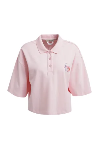 Smith&Soul - Boxy cropped Polo T-shirt powder rosã© - Gr. - M