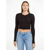 Tommy Jeans Langarmshirt TJW CRP HENLEY TOP LS in modischer Cropped Form