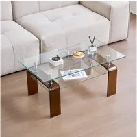 Celya Couchtisch Teetisch mit Glasbeinen (Schreibtisch aus gehärtetem Glas), Ideal für kleine Wohnzimmer, Apartments oder Büros