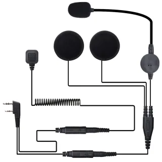 BAOFENG Rugged Radio Helmet Earpiece 2 PIN with Mic Microphone PTT for Baofeng BF-F8HP Pro 888S UV5R 5RM UV-21R UV-32 Ke