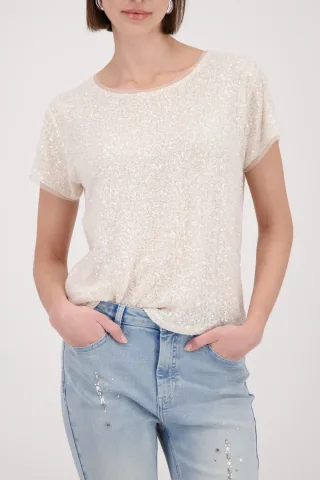 monari - Sweatshirt mit Pailletten marble - Gr. - 38